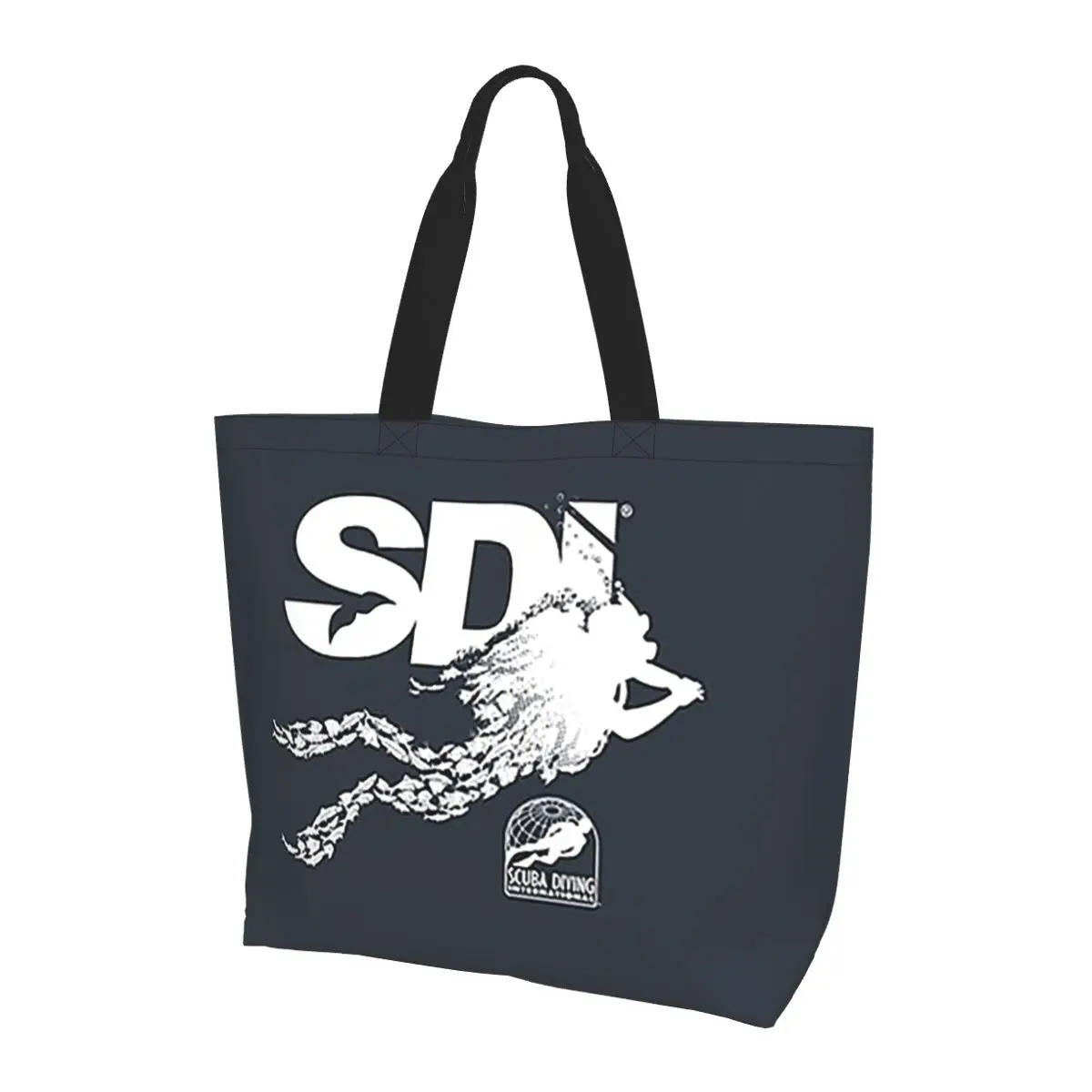 

Scuba Diving International (SDI)- Scuba Fish Diver Shopping Tote Bag Canvas Shoulder Bags Shopper Grocery Handbag for Women