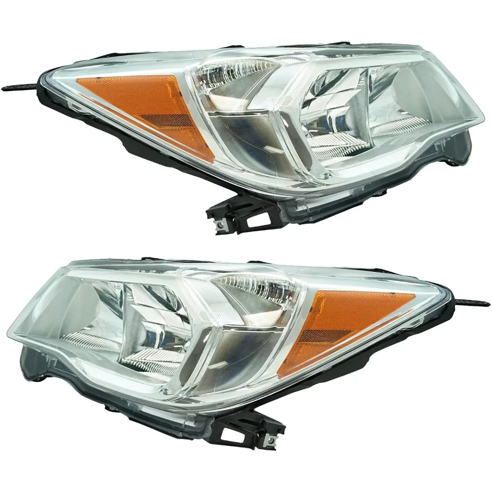 

2 Piece Headlight Assembly Set Chrome Bezel Driver & Passenger Side Compatible with Subaru Forester 2014-2016 SU2502145 SU25031