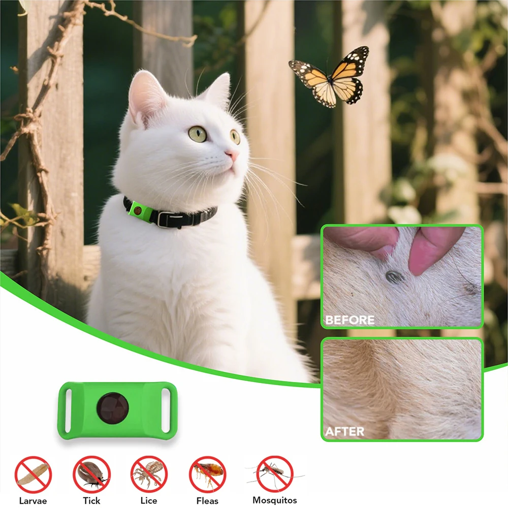 

Natural Pets Anti - Flea & Tick Essential Oil Pendant Dogs Cats Safe Collar Wearable Pet Tags with Essential Oils to Repel Pests