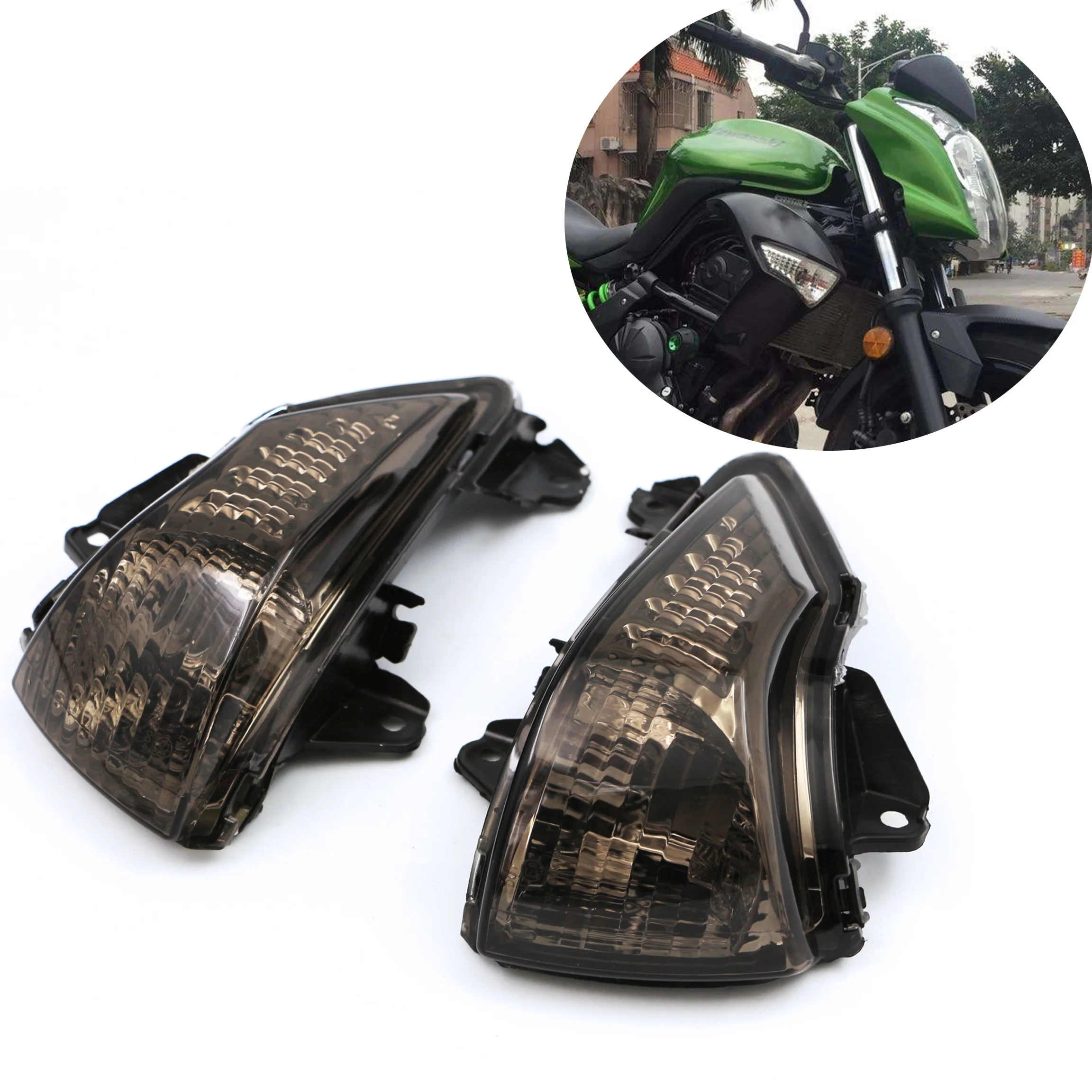 Motorcycle Front LED Turn Signal Indicator Flasher Light Fit for 2009 - 2011 Kawasaki Ninja 650 ER-6N ER6N ER650 ER 6N 2010