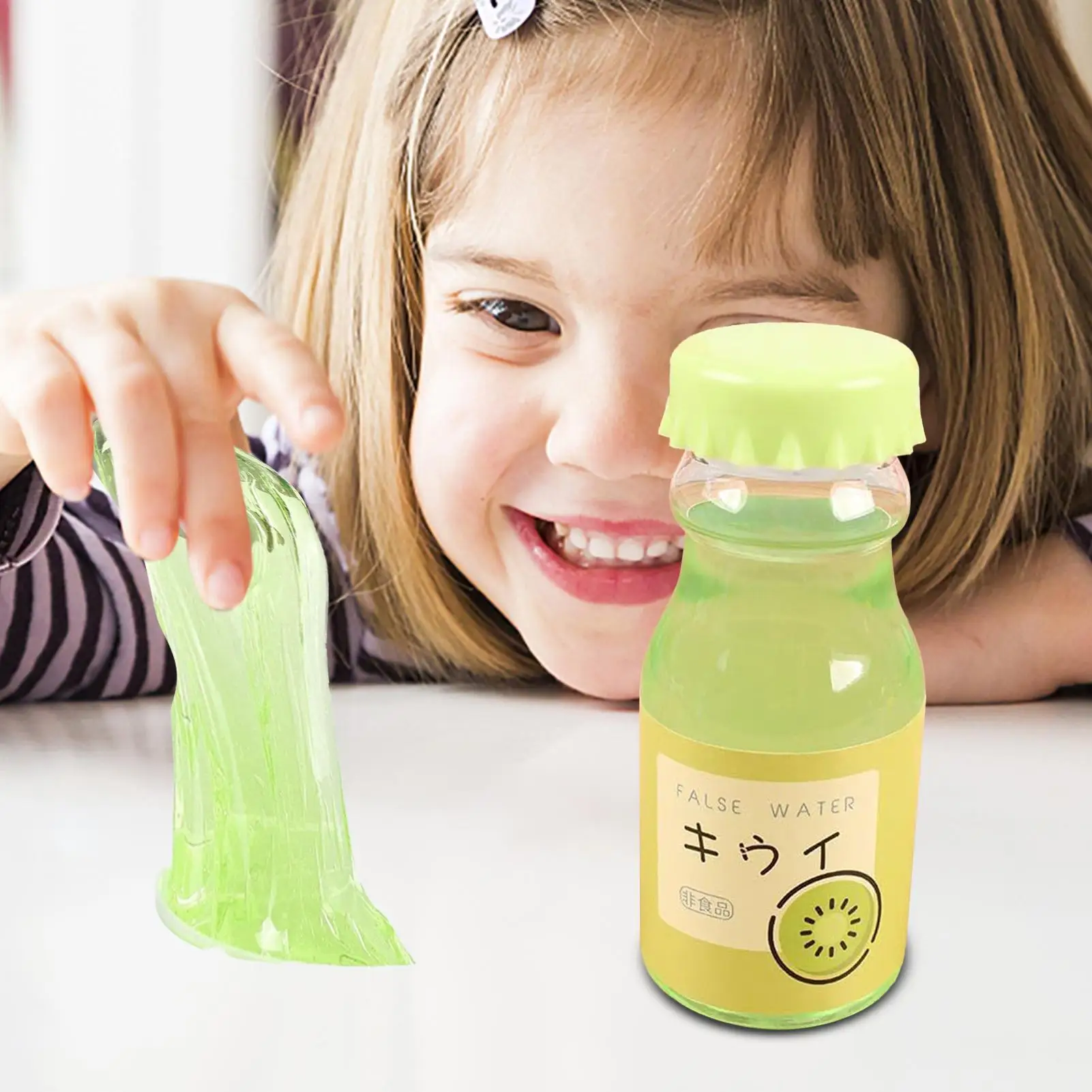 زجاجة مشروبات مقلدة مع مياه وهمية، لعبة طين كريستال سلايم، تخفيف الضغط والضغط، مع إحساس لمس جديد