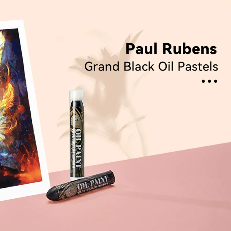 Paul Rubens Black Oil Pastel Chalk Non-Toxic Super Large Soft Pastel Colors Suitable for Artists Students and Children