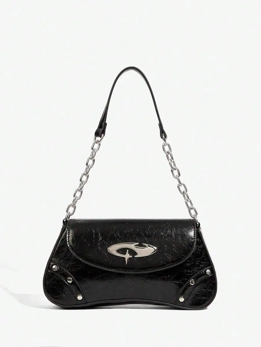 

Ladies, Women Shoulder Hobo Bag, Fashionable, Personalized, Simple, Versatile, Street, Sweet And Cool Hot Girls, Y2k,