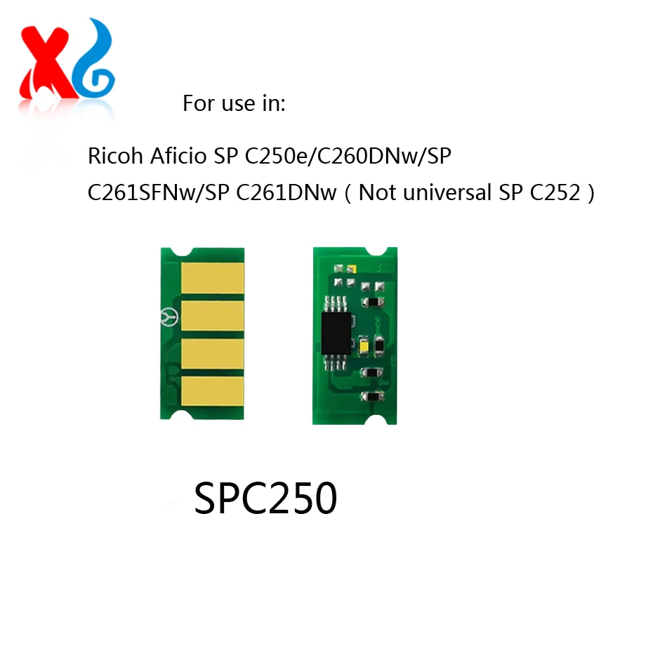 

4 шт. SPC250 чип картридж с тонером для Ricoh Aficio SP C250e C260DNw SP C261SFNw SP C261DNw 2,3 К ww