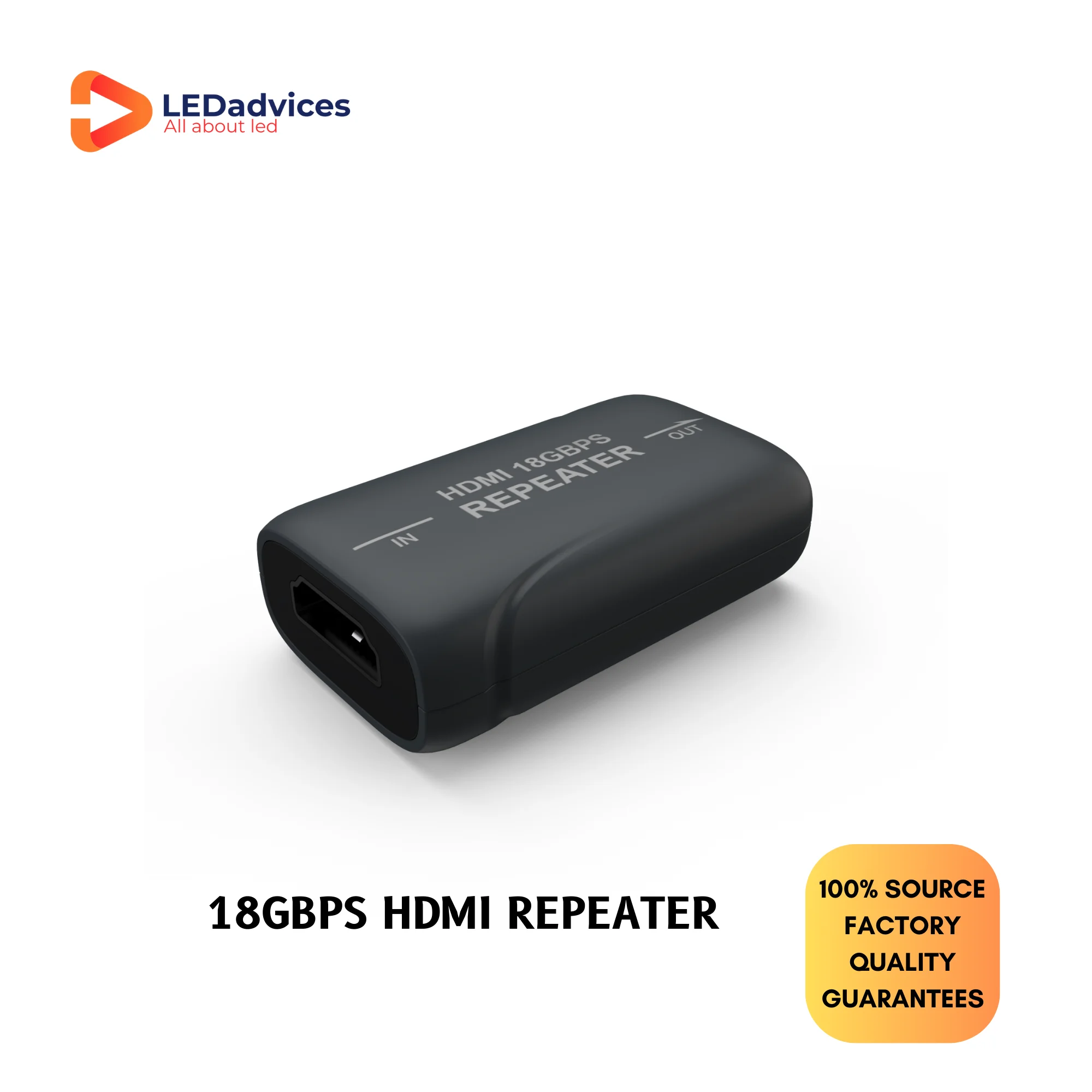 18Gbps HDMI Repeater, 4K60 HDMI Extender, Support HLG, HDR 10, HDR 10+ and dolby vision , HDV-R65