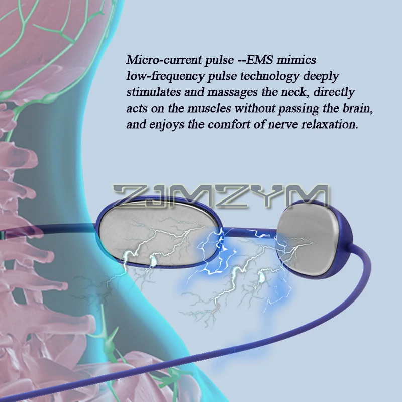 Multi-functional Pendant Massager LCD EMS Double Pulse Massage Instrument Warm Body Shoulder Acupuncture Massage Apparatus