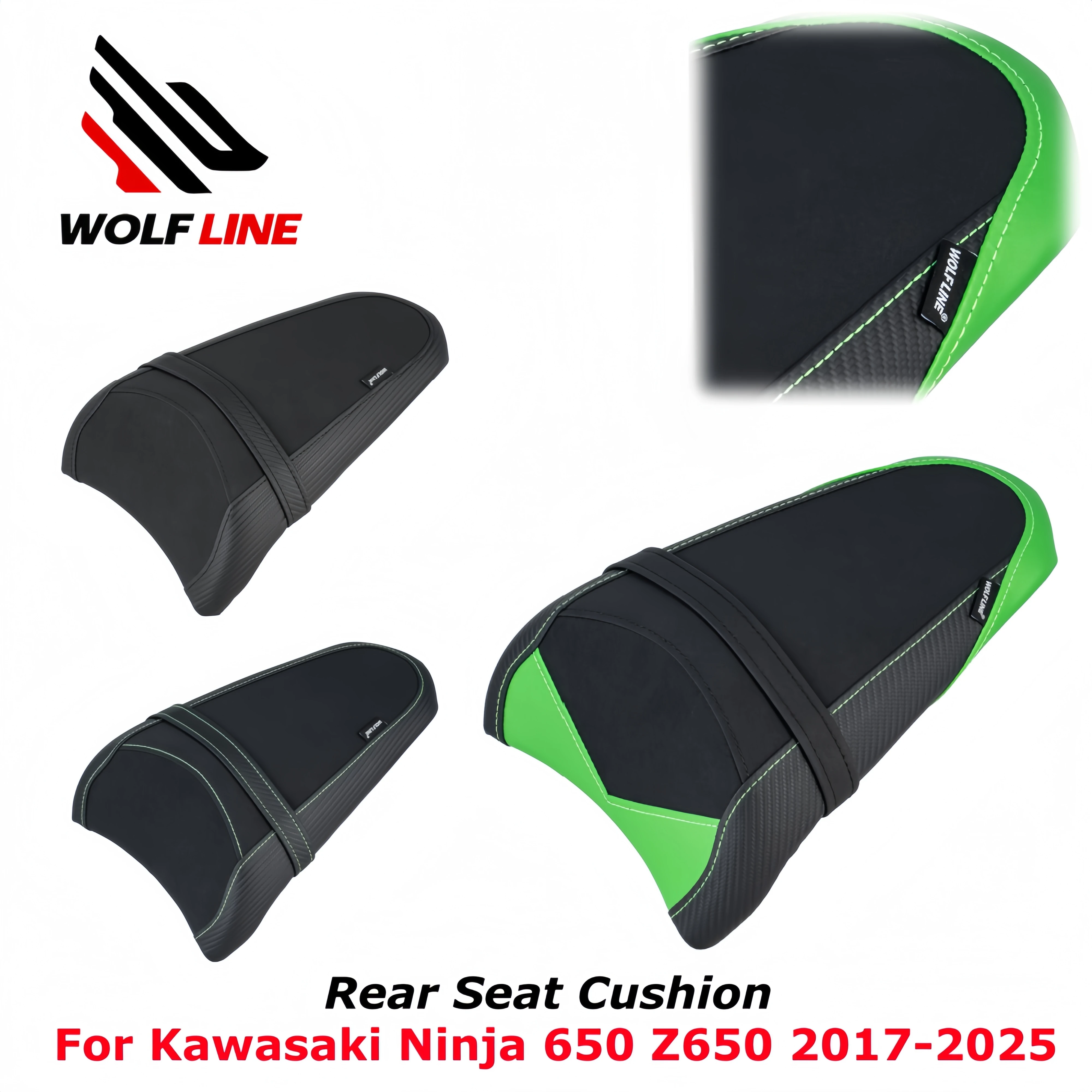 

Подушка для заднего сиденья WOLFLINE для Kawasaki Ninja 650 Z650 2017-2025, подушка для пассажира, накладка на сиденье, аксессуары для мотоциклов