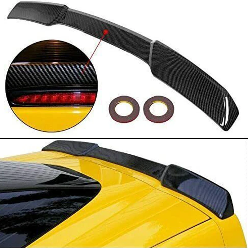 ABS Plástico Tronco Traseiro Spoiler Asa, Estilo Estendido, Tampa Do Tronco, Se Encaixa 05-13, Corvette C6, ZR1, Padrão De Fibra De Carbono, Acessórios Do Carro