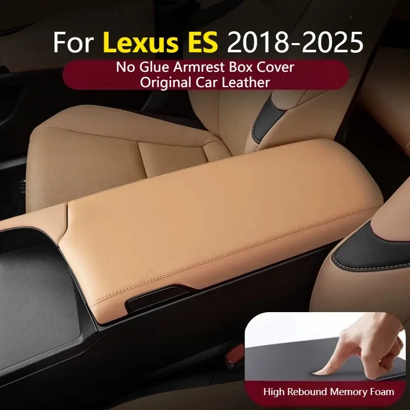 Center Console Armrest Box Cover Pad Genuine Leather Anti Scratch Precise Fit Interior Parts For Lexus ES200/260/300h 2018-2025