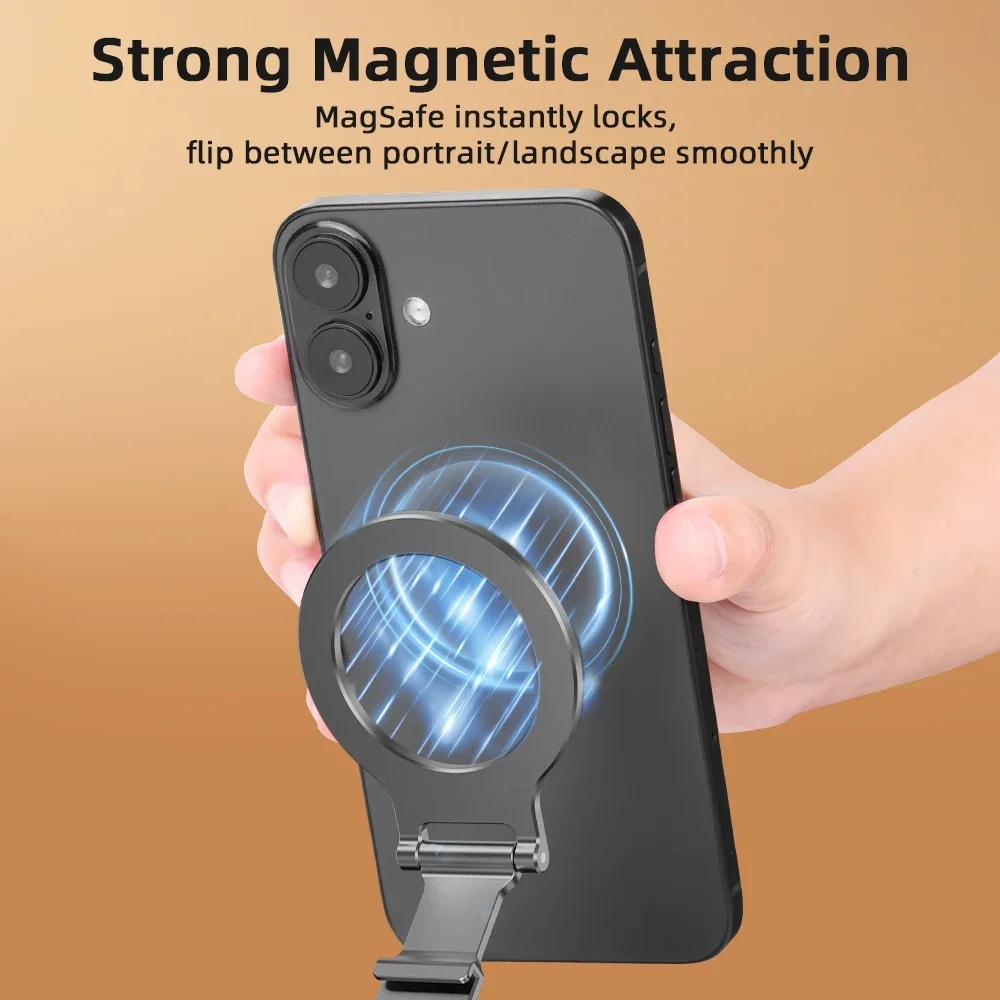Flymile Magnetic Stand for iPhone 16 15 14 13/Pro/Max,Phone Holder With Carabiner Suitbale For Travel,Phone Accessories