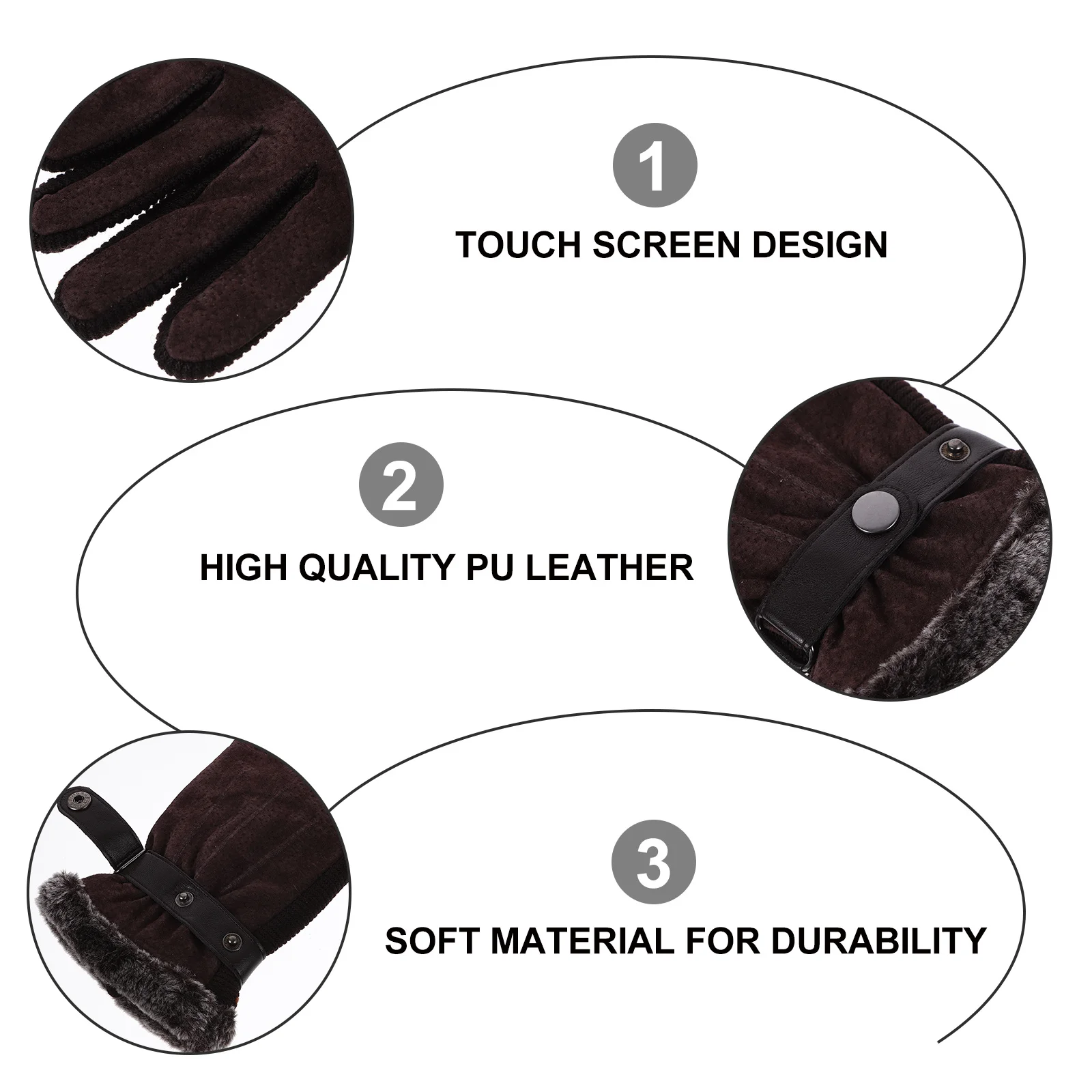 

Men'S Winter Thick Warm Fleece Lined Windproof Waterproof Thermal Mittens For Skiing Climbing Driving Outdoor Men'S