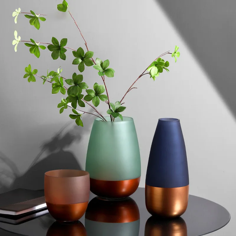 

Nordic stained glass vase ornament flower arrangement creative TV cabinet living room desktop home decoration water splash