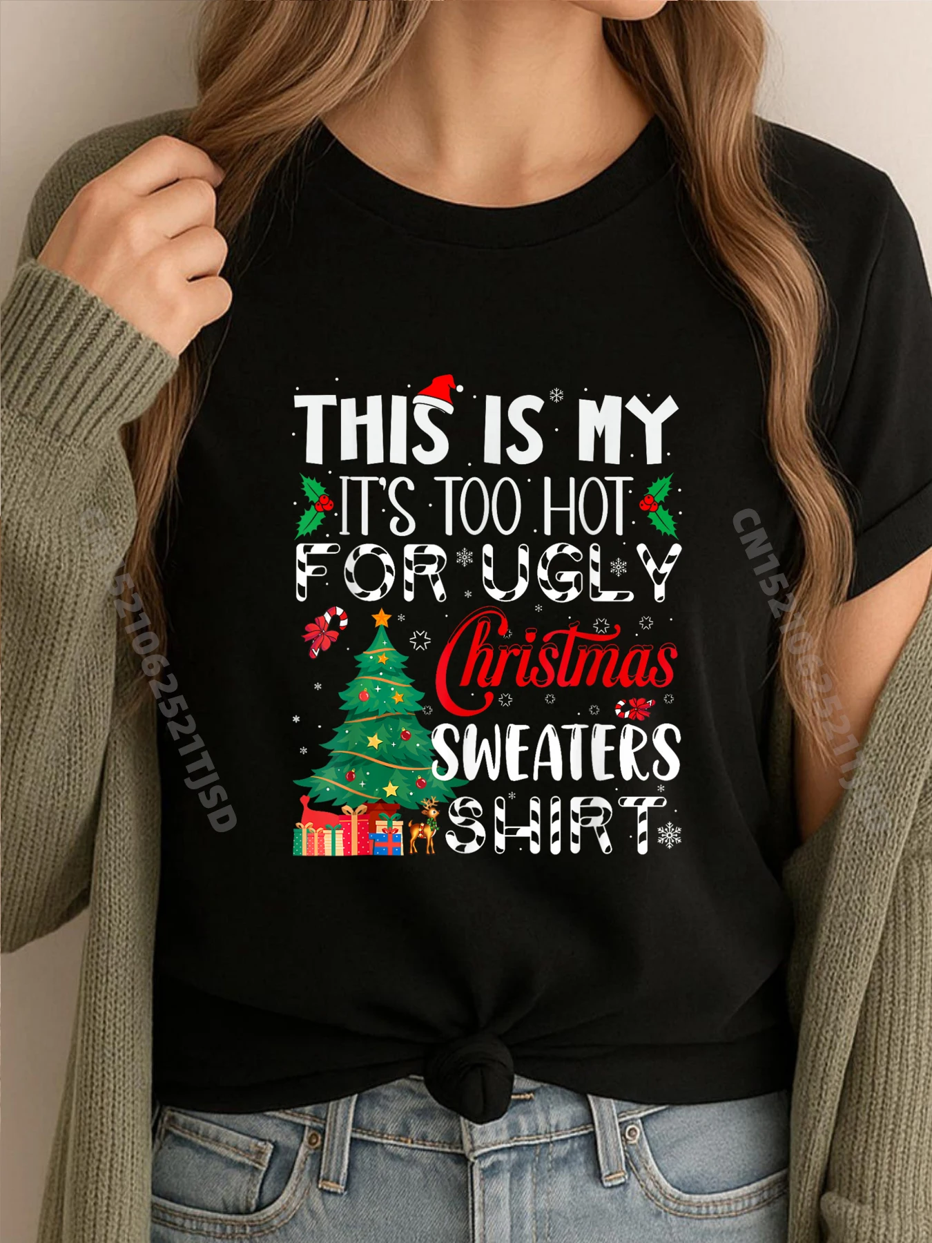 

This Is My It Too Hot For Ugly Christmas Sweaters Футболка с принтом Мужская осенняя футболка Homme Classic