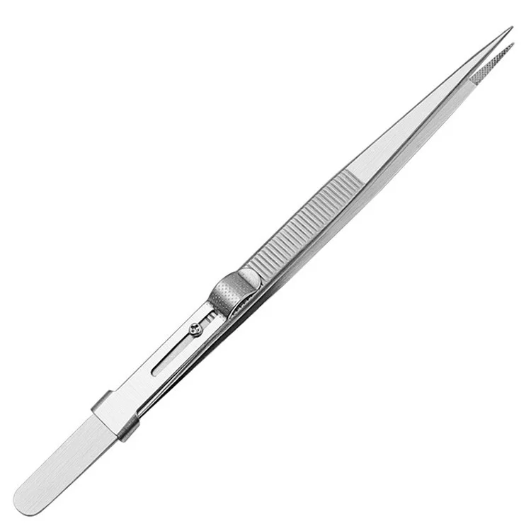 Concave Tip Stainless Steel Tweezers Optimized for Jewelry Making Tasks Including Wire Wrapping Bead Stringing and Soldering
