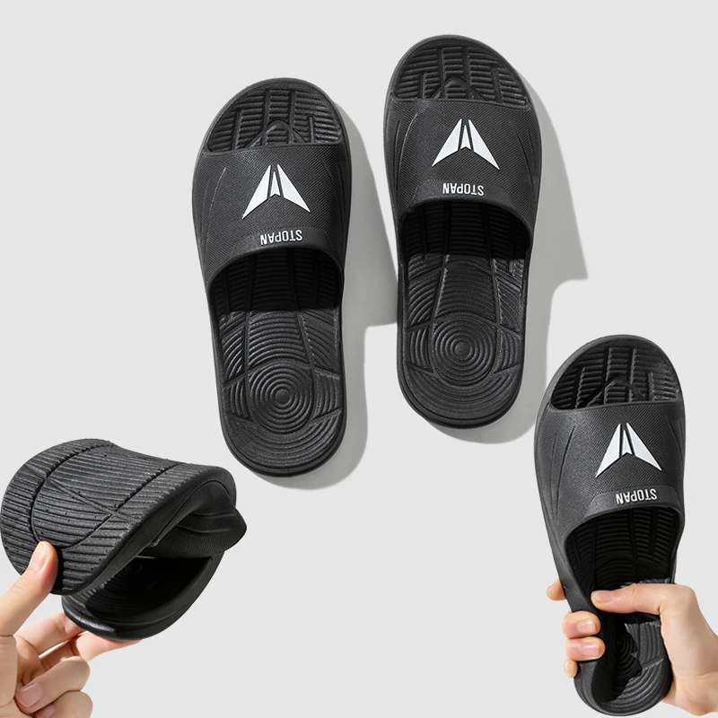 2024 New Men\'s Slippers Plus Size Men Indoor Home Slippers Bath Slipper PVC Soft Sole anti slip Outdoor Beach Flip Flops Sandals