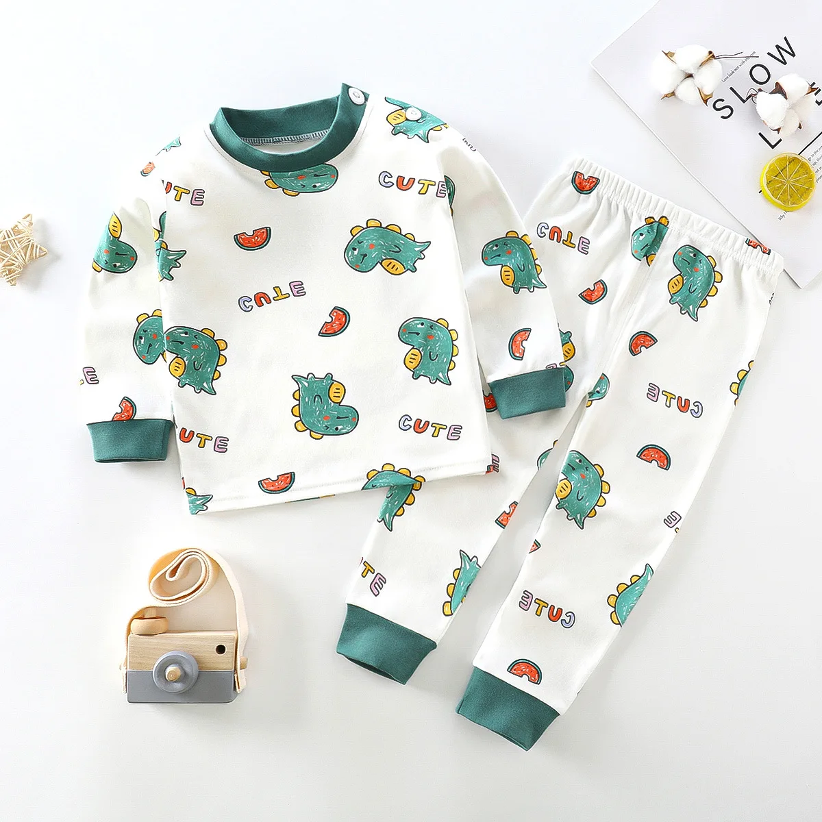 0-4 Year Children's Clothes Set Autumn Winter New Cartoon Home Wear Baby Boys Girls Pajamas Two Piece Cotton Kids Clothing Sets