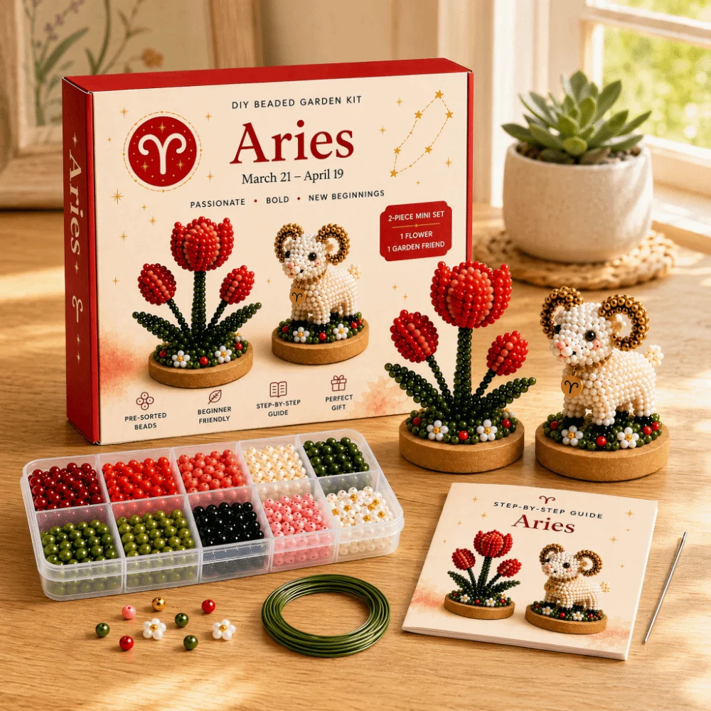 Cute Mini Size 3D Bead Kit Interactive Assembly Hand Embroidery DIY Bead Craft Kit Colorful Beads Beadwork Crafts Kit For Girls