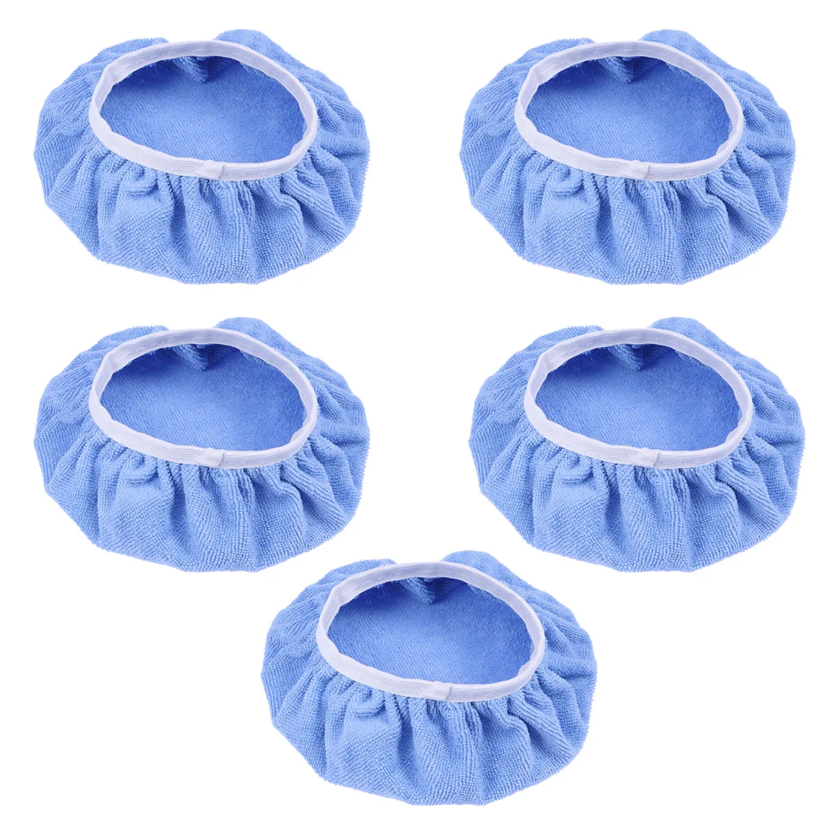 5 PCS Car Polishing Waxing Microfiber Bonnets Pads - 9-10 inch (Blue) Wax Applicator grip pad for car polisher