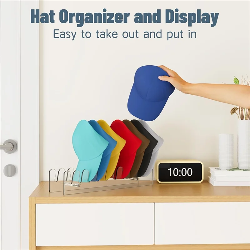 ABKS-organisateur de chapeaux présentoir de chapeaux transparent bords lisses et arrondis rangement de chapeaux pour placard commode chambre