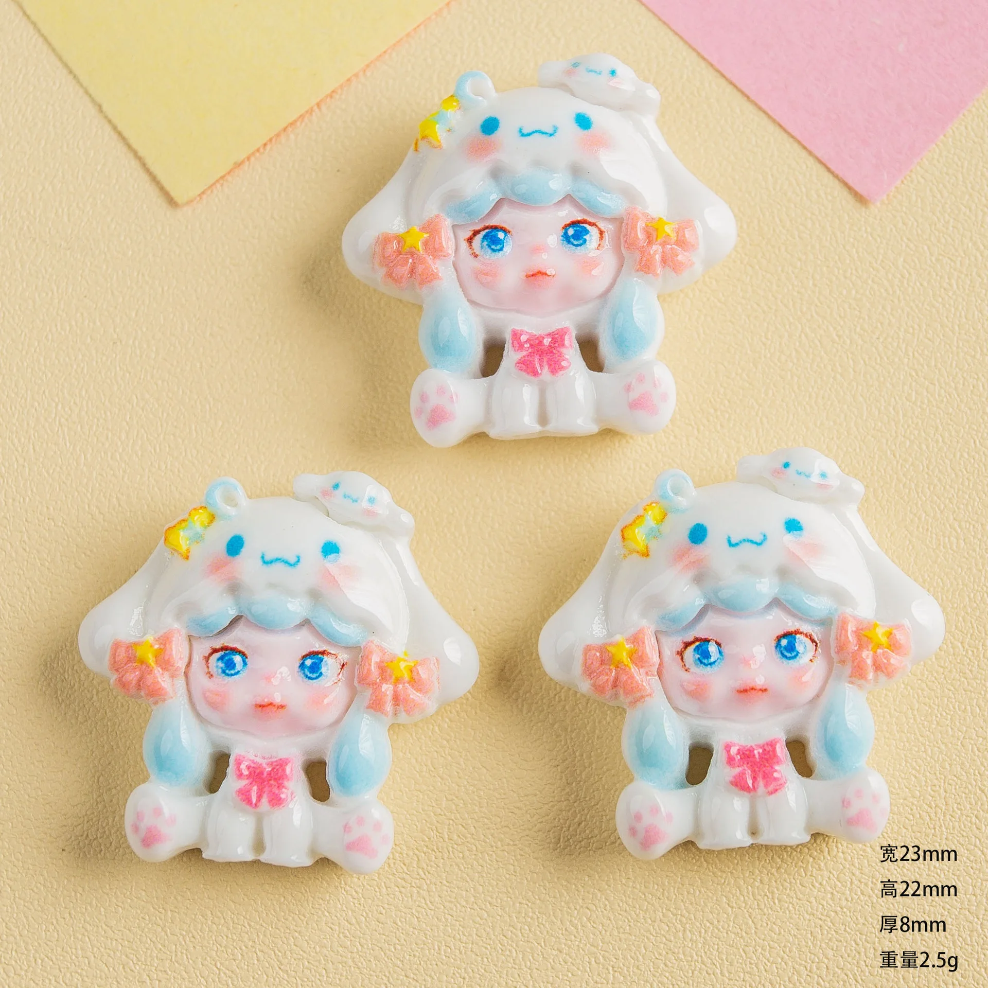 5 stücke Miniso niedlichen Sanrio verkleiden Mädchen Cartoon Harz Flatback Cabochons für DIY Schmuck machen handgemachte Handwerk Materialien