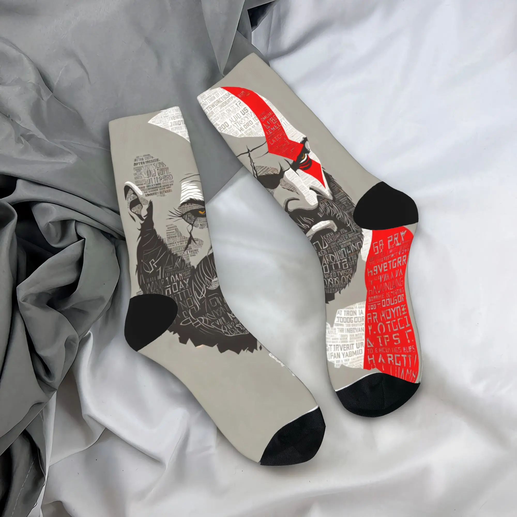 Kratos Socks God  War Games Non-Slip Stockings Unisex Men Medium Soft Climbing Socks Winter Harajuku Graphic Socks
