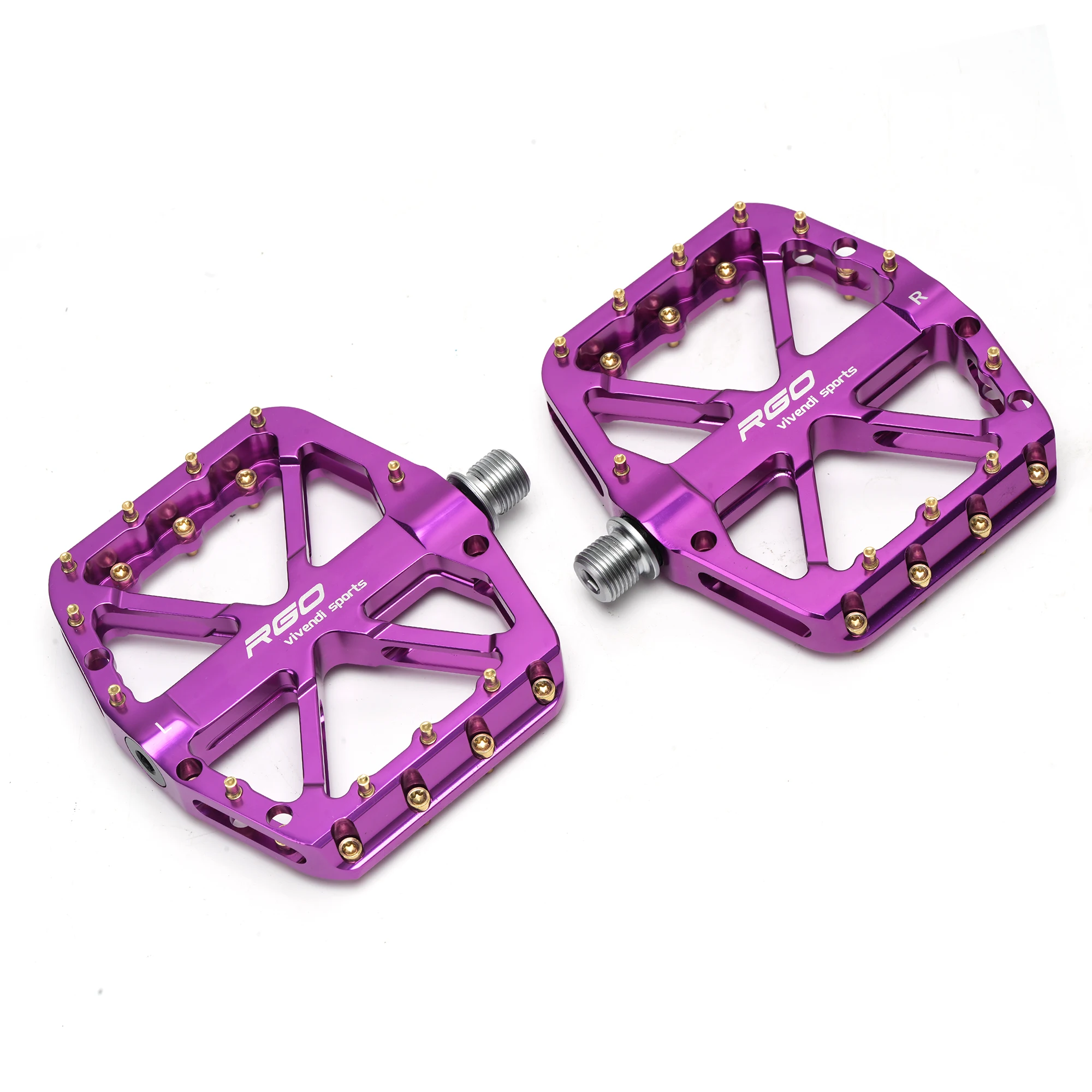 Pedales de Bicicleta RGO XC12, Pedales de Ciclismo de Aleación de Aluminio CNC para Bicicletas de Montaña y Carretera, 3 Piezas, Rodamientos Lubricados