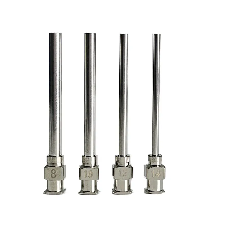 1.5inch 38mm 8/10/12/14/16/18G Stainless Steel Dispensing Luer Lock Needle Set Blunt Tip, for Lab Liquid Glue