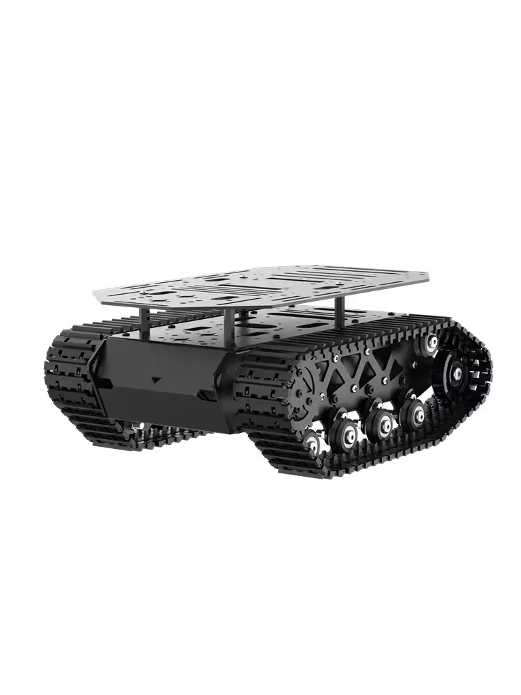 O chassi forte do tanque da absorção de choque com suspensão do motor, todo o jogo do robô do tanque do metal, bobina o motor inteligente do carro, 10kg