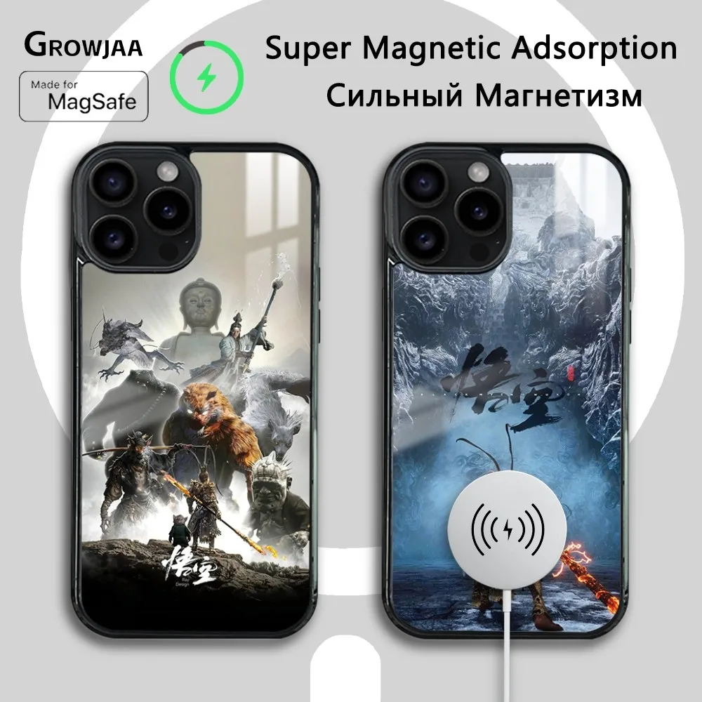 

Black Myth Wukong Game Phone Case For iPhone 16 15 14 13 12 11 Pro Max Plus Mini New Magsafe Mirror Wireless Magnetic Cover