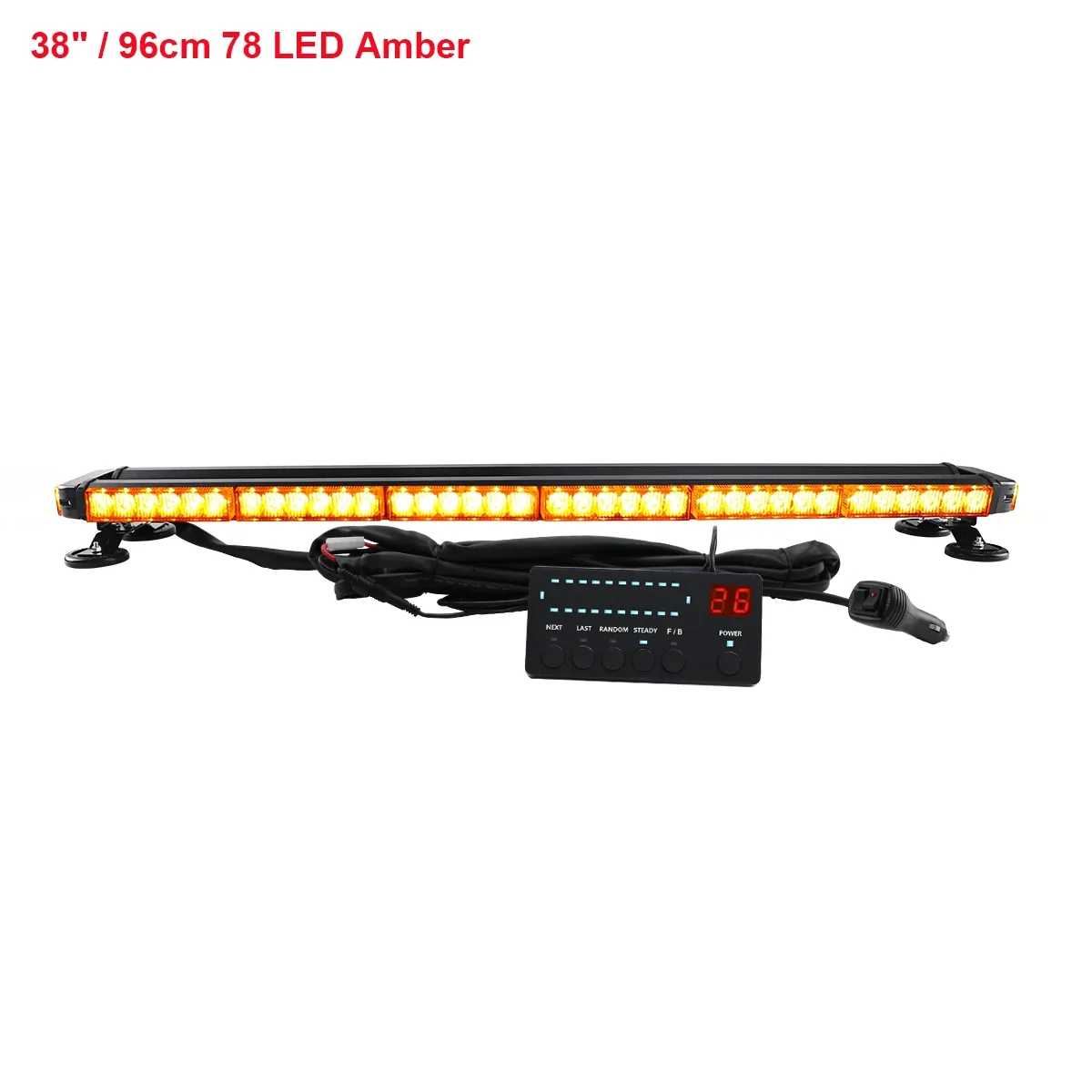 38" LED Bernsteinfarbene Stroboskop-Lichtleisten für Auto-LKW-Dach-Sicherheits-Notfall-Warnleuchte mit 26 Modi Gelb