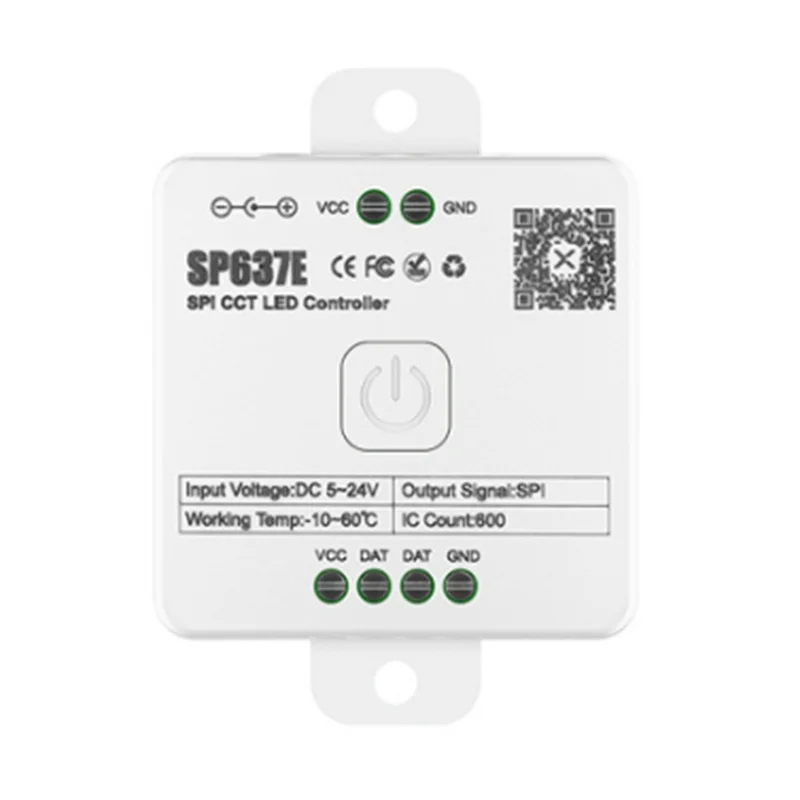 Controlador monocromático ABJY-And-SP636E SPI DC5-24V com suporte para controle remoto de toque 2.4G