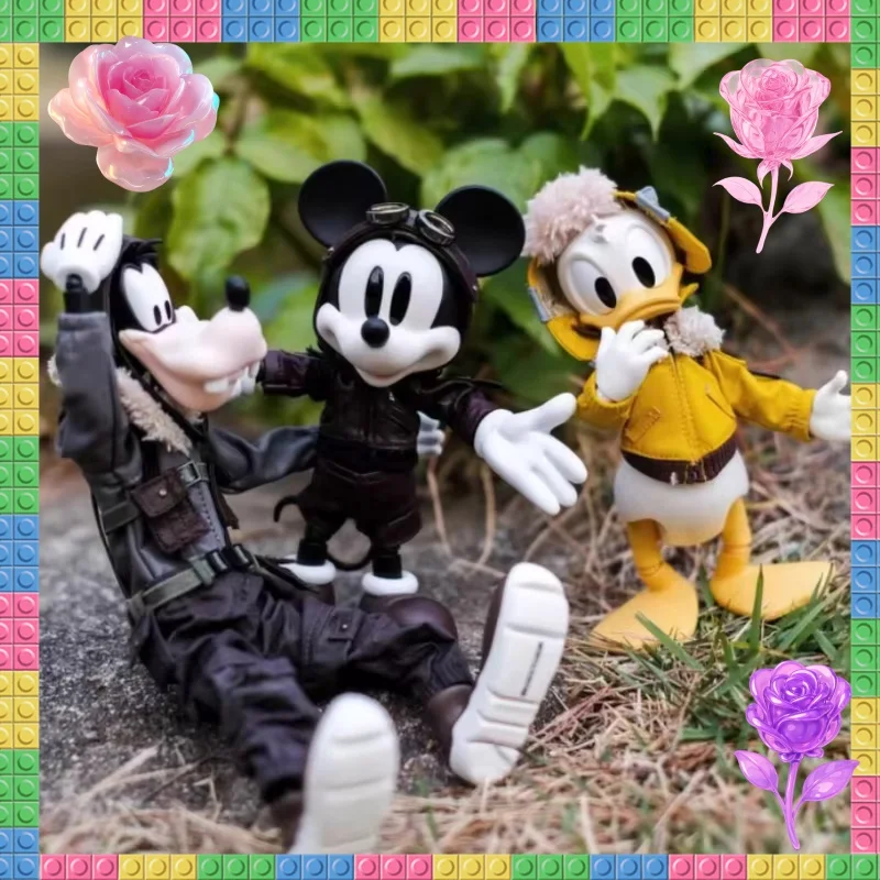 

Disney City Escape Plan Camping Action Figure Donald Mickey Donald Duck Model Pvc Statue Movable Joint Decorative Model Toys