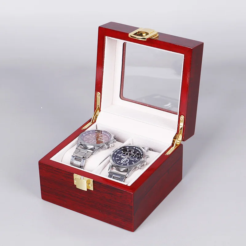 Multiple Materials 2/3/4/5/6 Slots Luxury PU Leather Watch Box Wooden High Grade Paint Wood Watch Storage Case