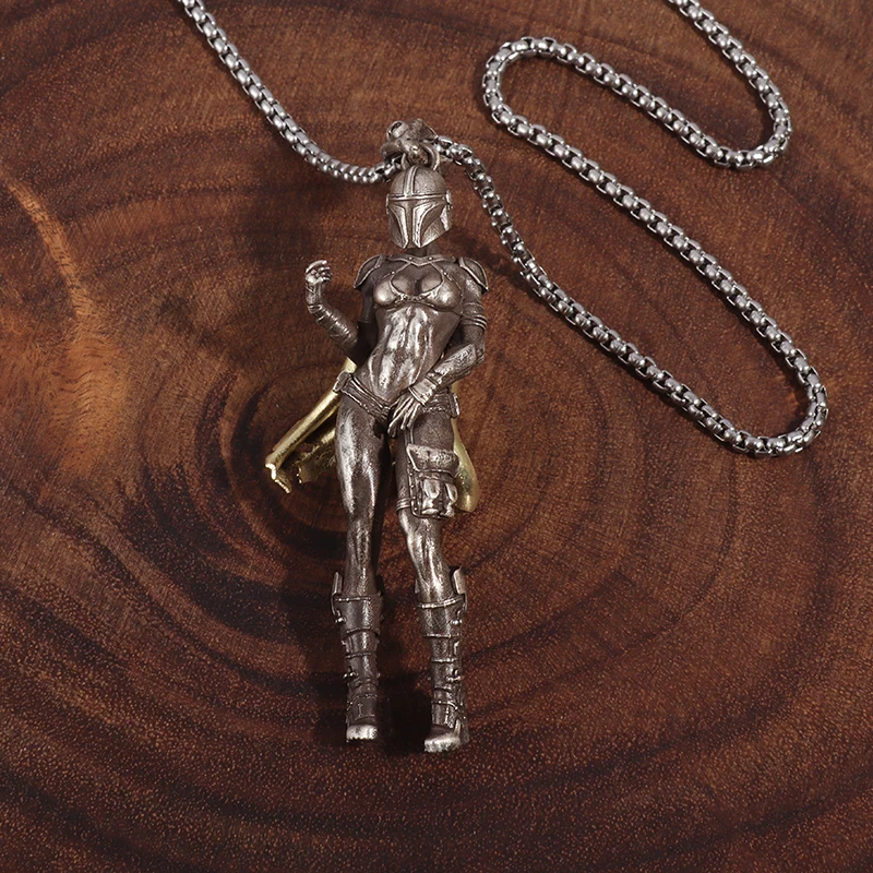 Fashionable and Exquisite Armor Samurai Pendant Necklace Men's Personalized Trendy Unique Street Party Jewelry Gift