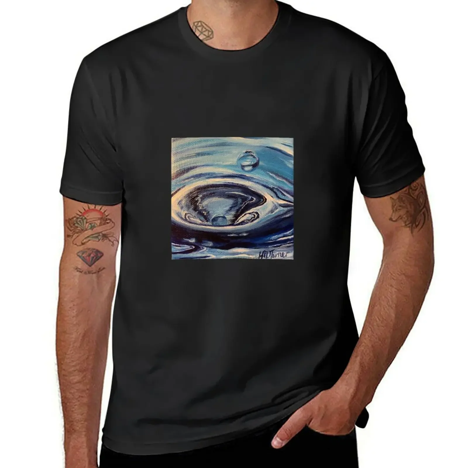 

Water Droplet Painting T-Shirt graphics customizeds workout shirts for men