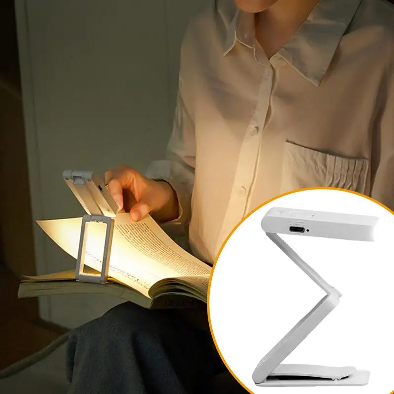 Clip On Book Light Rechargeable Clip-On Booklight Eye-Care LED Bookmark Lamp Foldable Reading Lamp For Book Lovers Adults