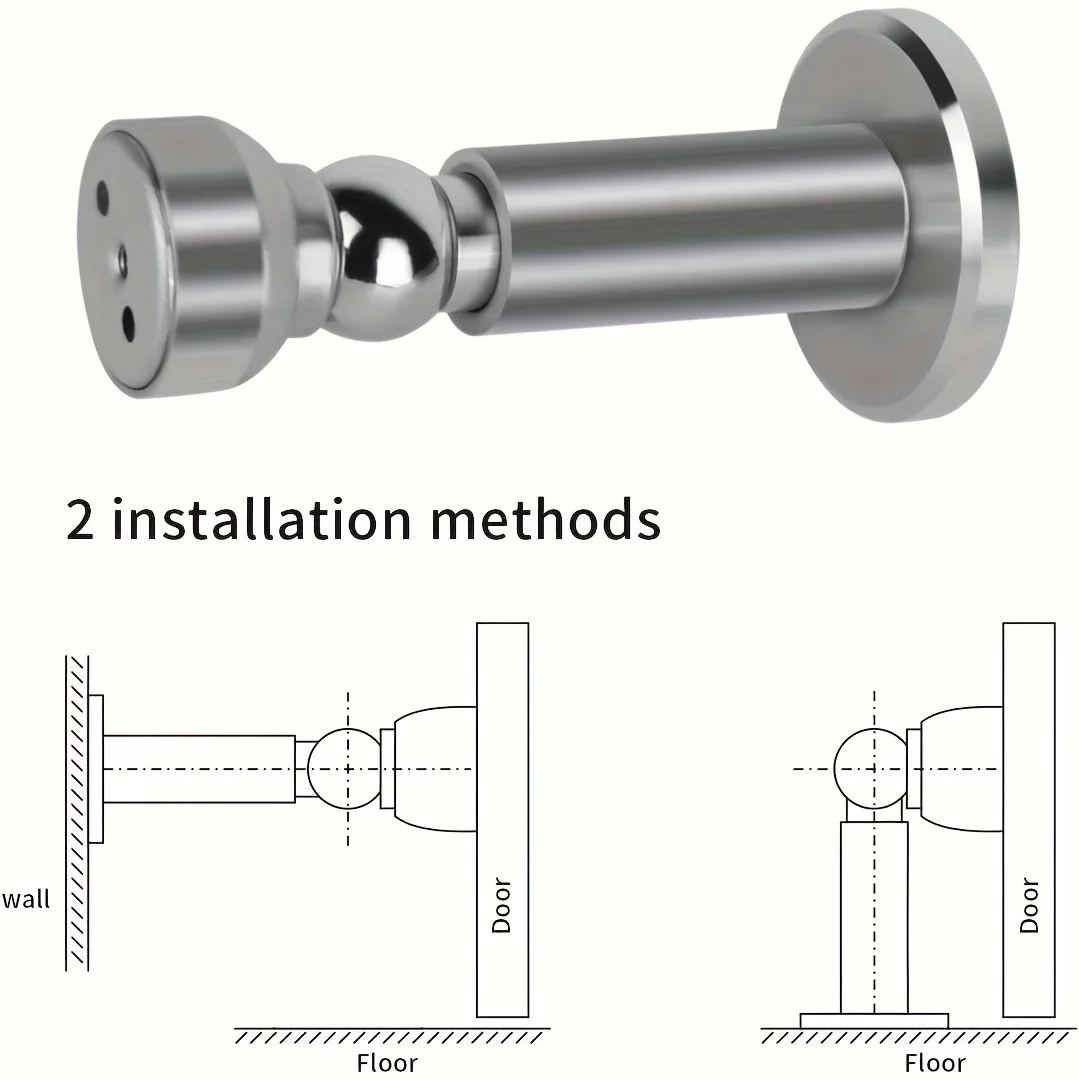 1 Buah Penahan Pintu Magnetik Dapat Disesuaikan Penahan Pintu Anti-tabrakan Penahan Pintu Rumah Tangga yang Dipasang di Lantai Perlengkapan Pintu