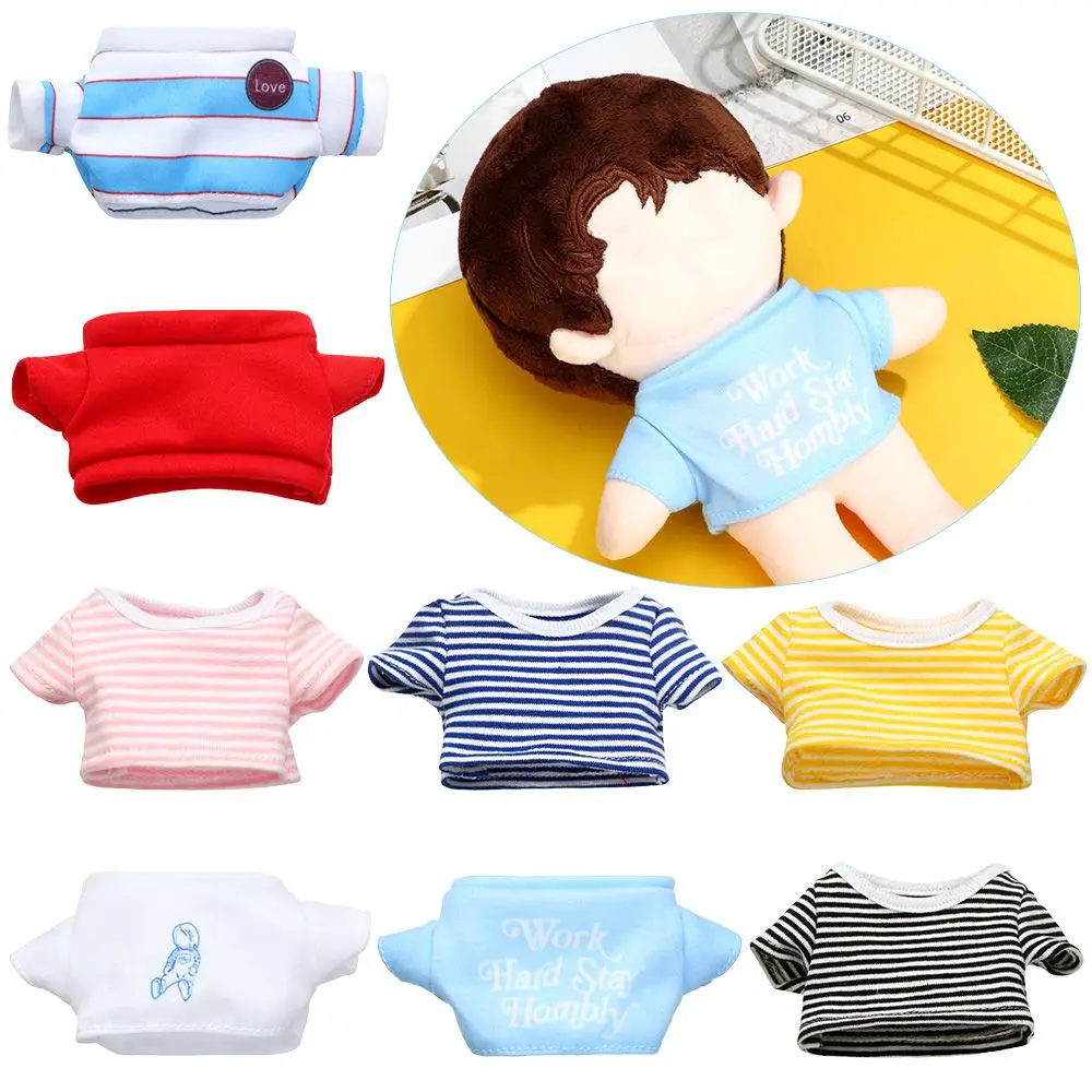 Giocattolo che cambia Dressing Game Playing House 20CM Doll t-shirt Idol Doll Clothes Stripes manica corta in cotone imbottito