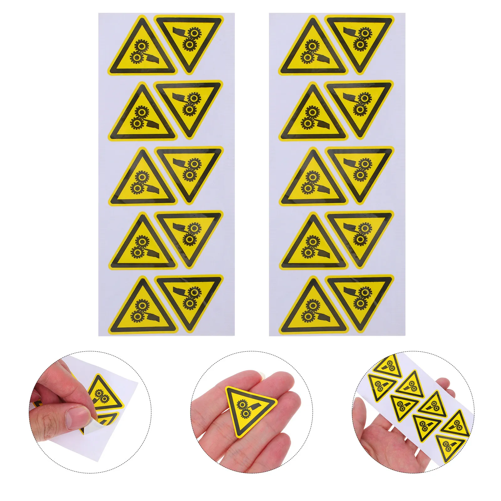 200Pcs Safety Warning Stickers Self Adhesive Machinery Caution Labels Hand Injury Prevention Industrial Equipment Workplace