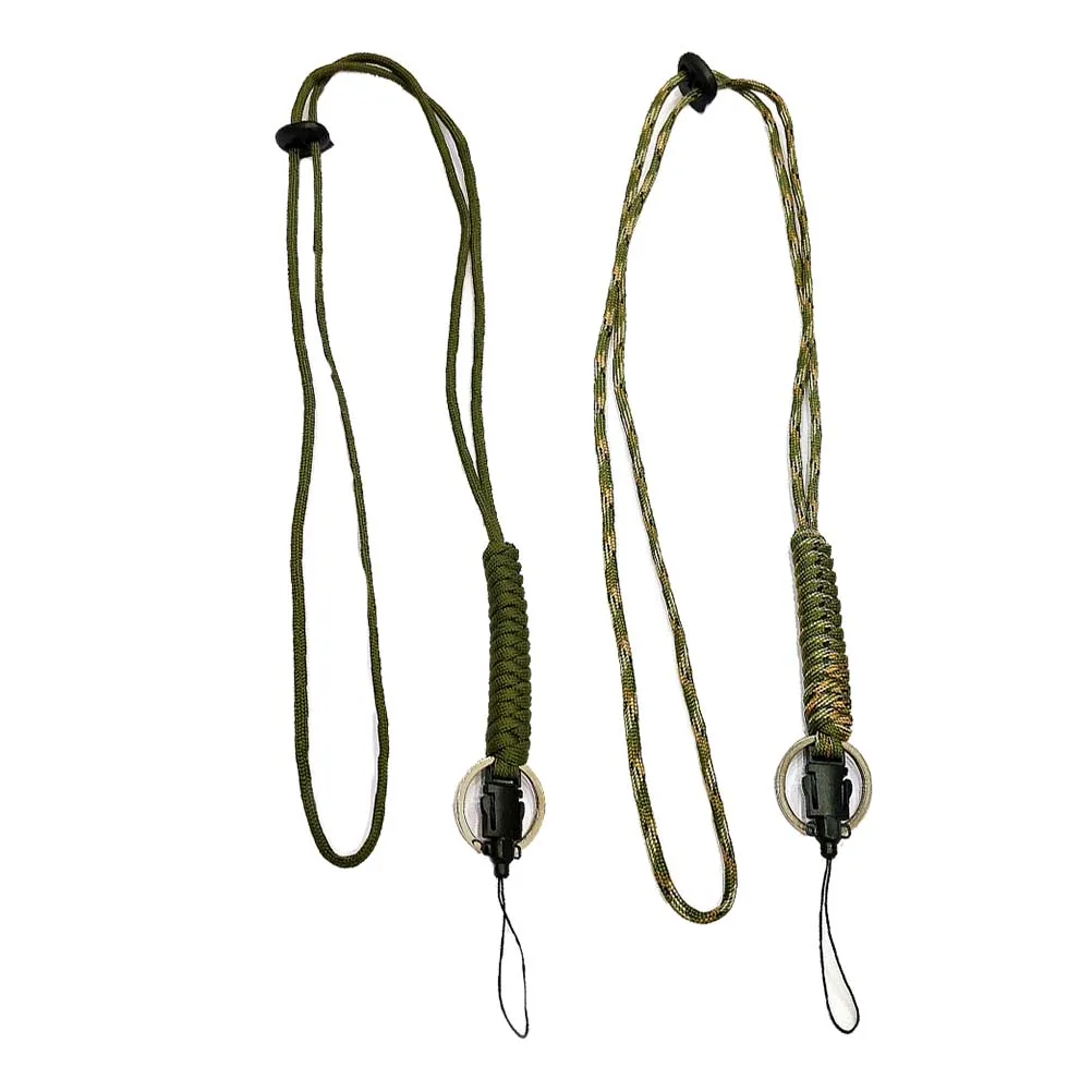 

3pcs Paracord Lanyard Keychain Utility Necklace Rope Cord Wrist Strap Parachute Cellphone Camera ID Holders for Outdoor Hiking C
