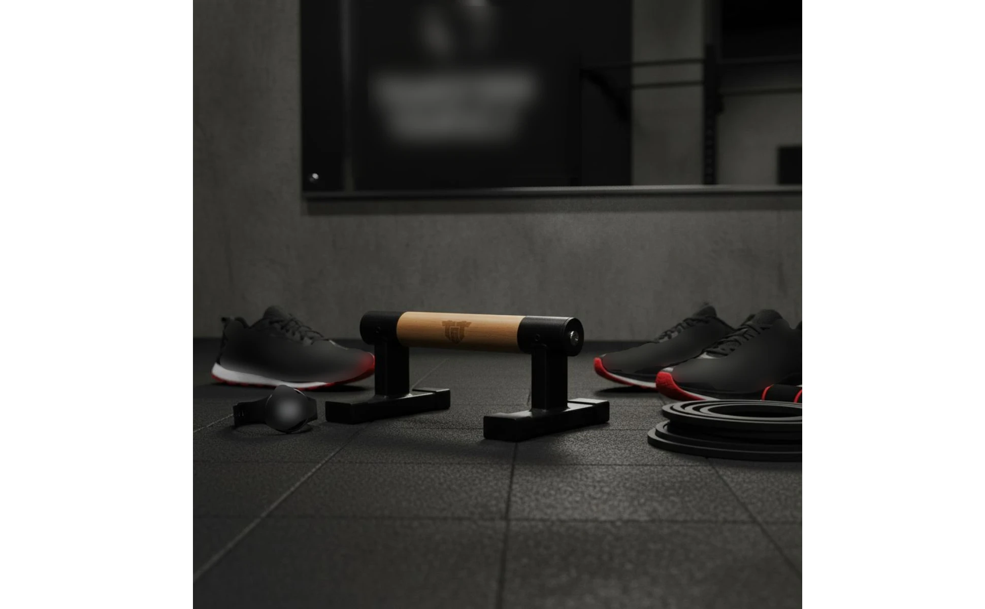 2 Pieces Parallel Bar Style Design Push-up Handles Long-Lasting Wooden Push-up Stand Exercise Equipment Heavy Duty Stable Base