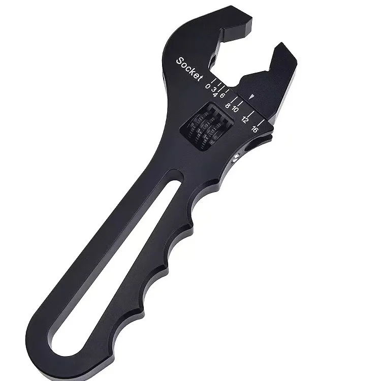 Adjustable An Fitting Wrench 3AN-16AN Fitting Spanner Lightweight Aluminum，for An Hose Fitting Adapters End Black