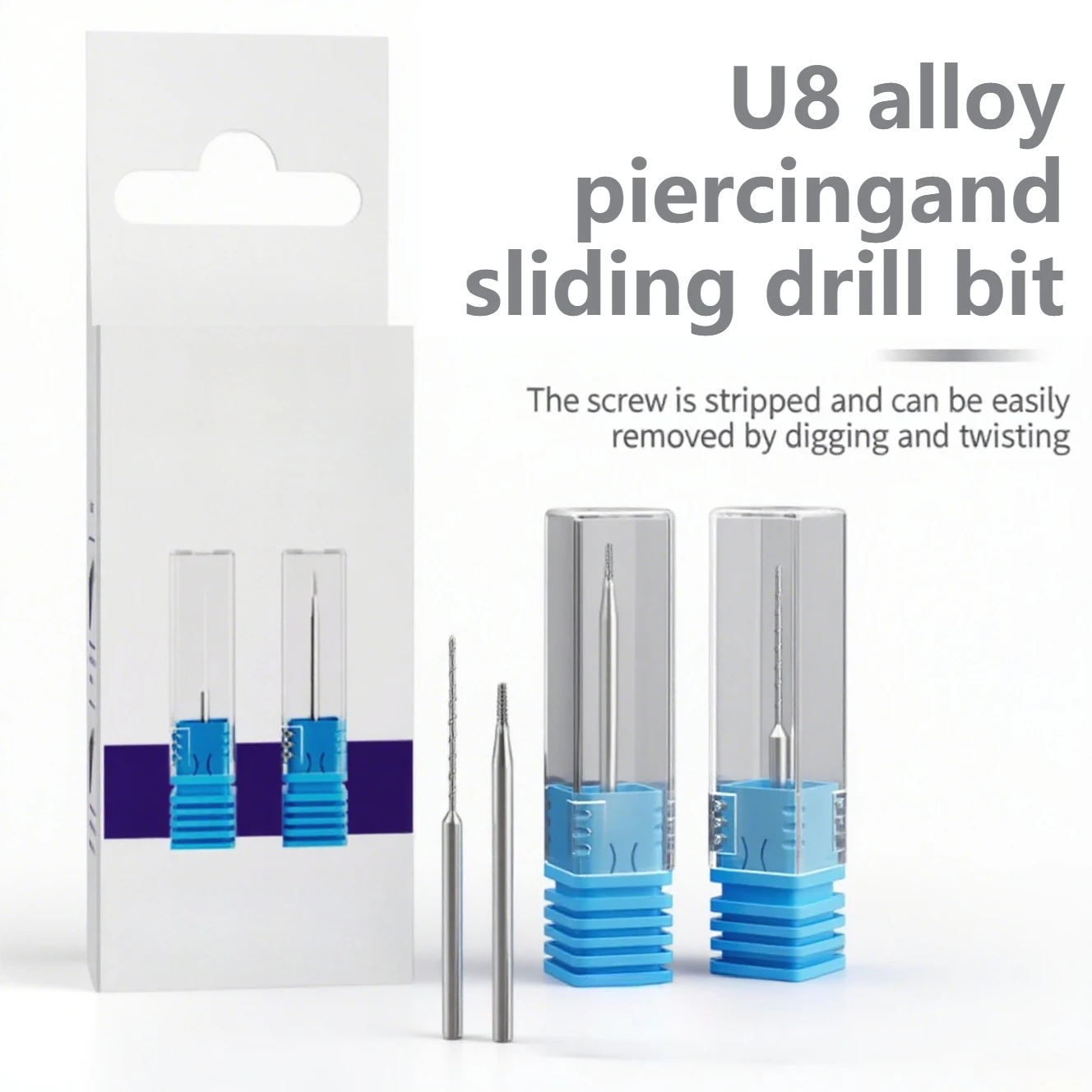 

U8 Alloy Screw Extractor Drill Bit - Stripped Screw Remover Tool for Phone Repair - 2.35mm Left Hand Drill Bits Set