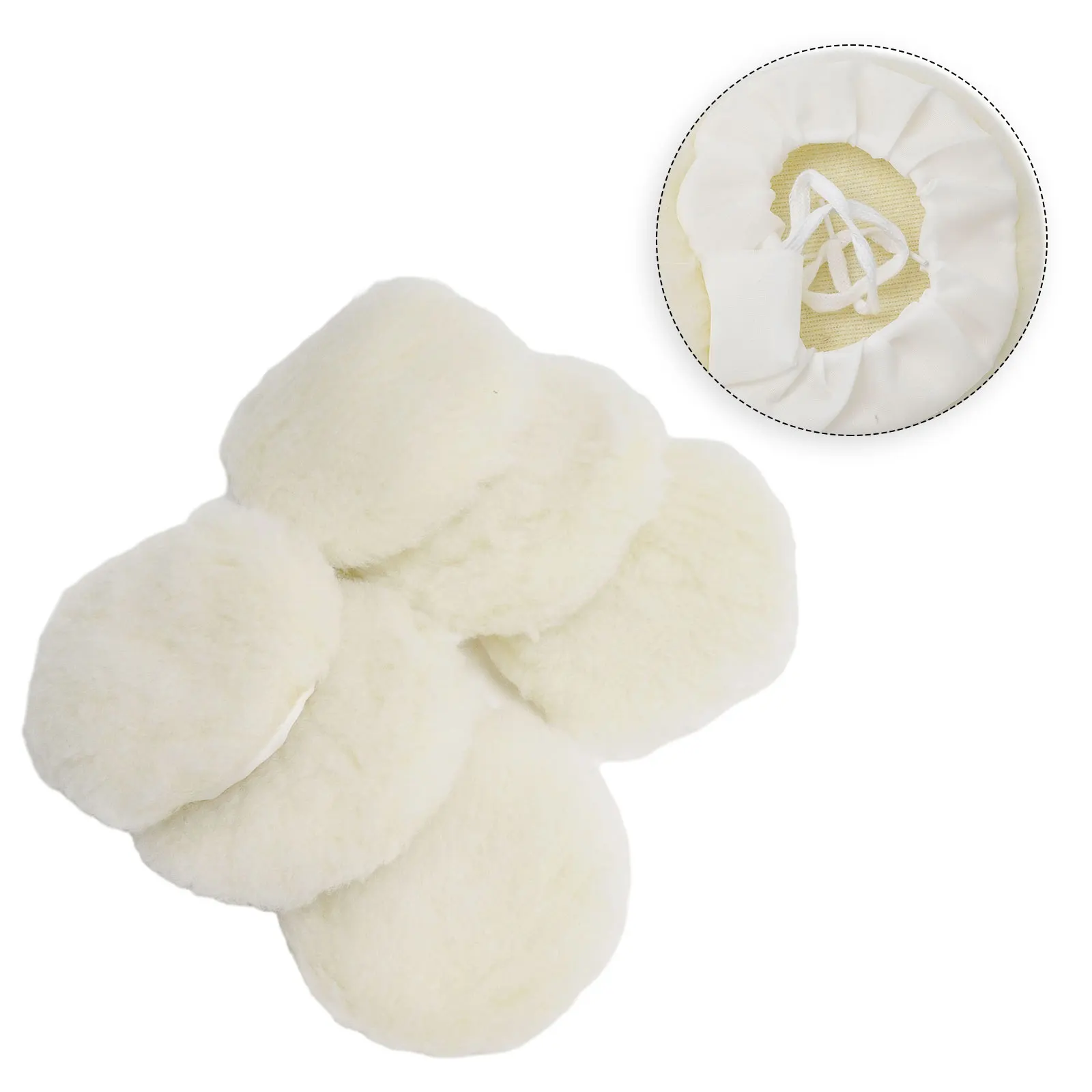 Set Buffing Pads Automotive 125mm 5inch Bonnet Buffing Wheel Pad Buffer Lamb Wool Polisher Polishing Practical