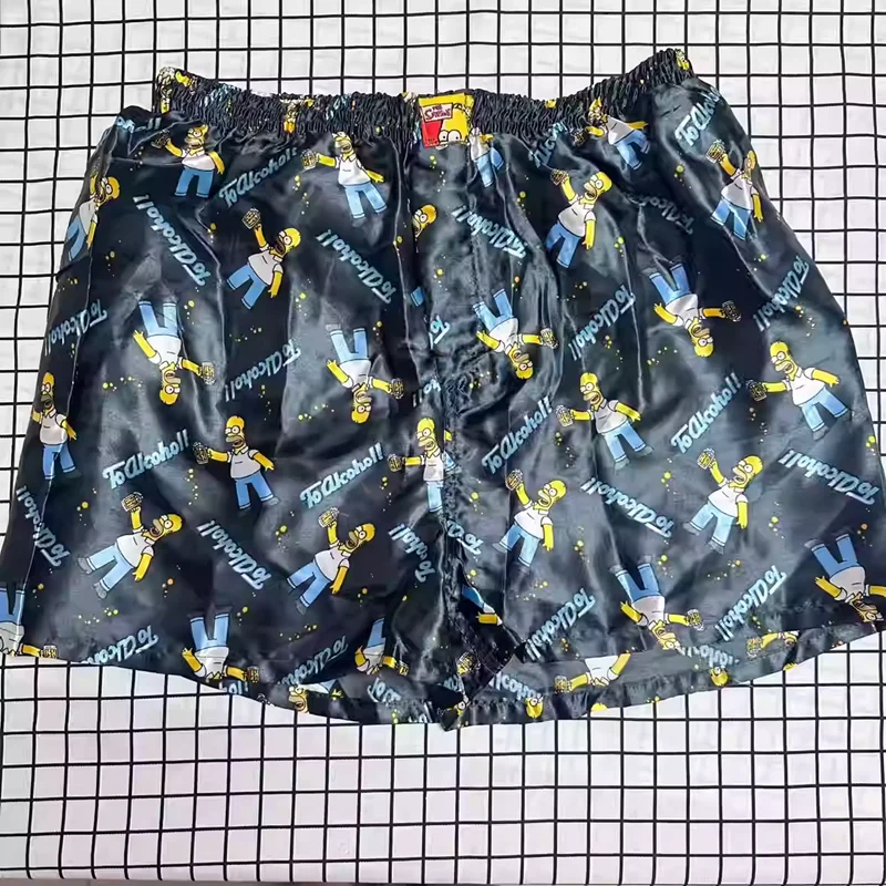 Pyjamahose für Herren, Schlafhose, Cartoon-Shorts, Jogginghose, draußen, Nachtwäsche, mittlere Taille, kurz