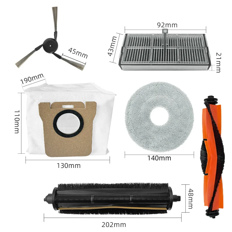 ل Xiaomi Mijia M40 D110CN روبوت المكانس الكهربائية قطع الغيار فرشاة جانبية رئيسية فلتر Hepa ممسحة القماش كيس لجميع الغبار الملحقات جزء #2