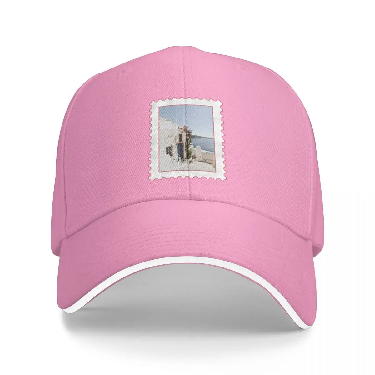 Greece Pink Postage Stamp Bucket Hat Baseball Cap hat Woman cap Men's