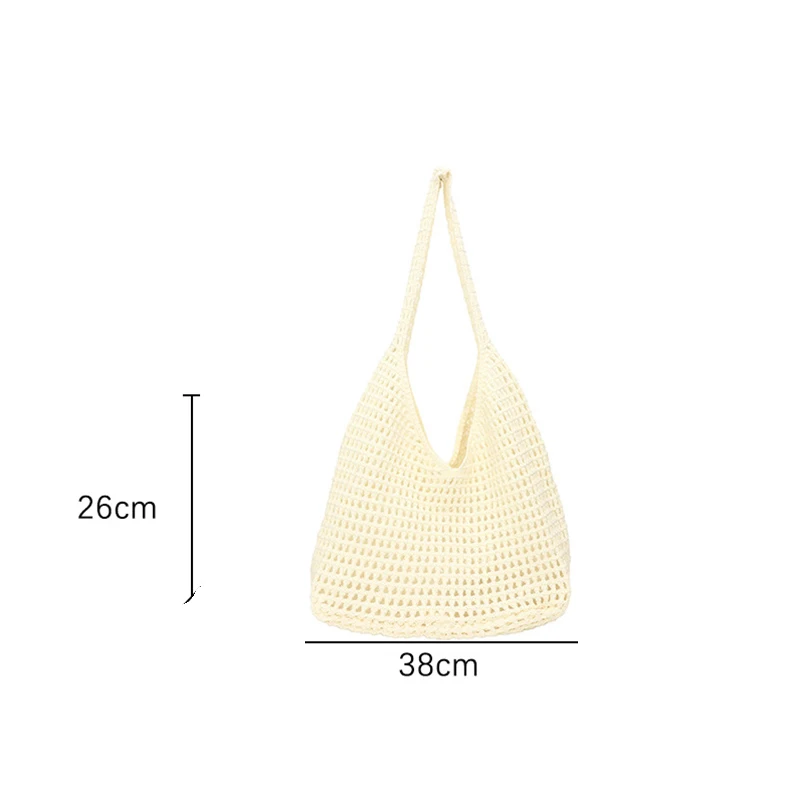 Kreative große Kapazität Umhängetaschen lässig einfache Handtaschen Vintage multifunktionale gewebte Einkaufstasche Strandtasche – Detail 12