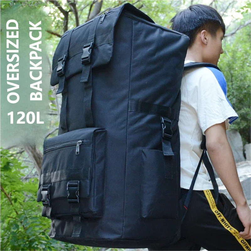 

120L Large Capacity Men Oxford Backpack Durable Waterproof Multi Style Foldable Storage Bag For Moving House Travel Camping