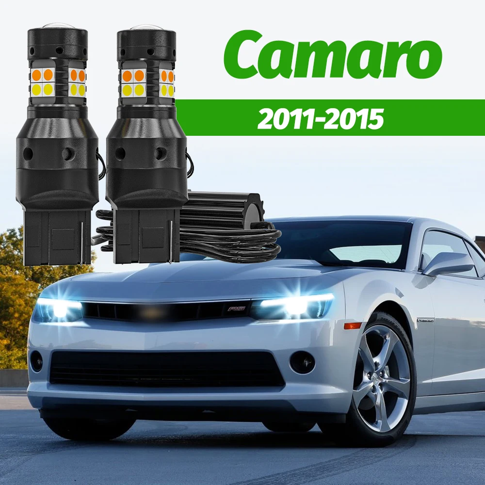 

2pcs Dual Mode Turn Signal+Daytime Running Light Accessories LED DRL For Chevrolet Camaro 2011-2015 2012 2013 2014